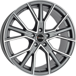 Alu kola AVUS VELGEN AF18, 19x8.5 5x112 ET40, šedivá matná + leštění