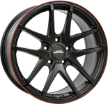 Alu kola INTER ACTION RED HOT, 17x7.5 4x100 ET40, černá matná s červenou linkou