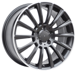 Alu kola Racing Line B1048, 17x7.5 5x112 ET45, Černá + leštěný límec