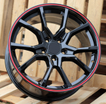 Alu kola Racing Line B1418, 18x8 5x114.3 ET45, černá s červenou linkou