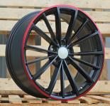 Alu kola Racing Line B5937, 18x7.5 5x112 ET51, černá matná + červený límec