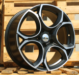 Alu kola Racing Line I5162, 17x7.5 5x112 ET45, Černá matná + leštění