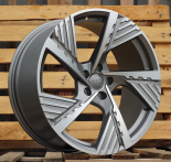 Alu kola Racing Line I5639, 19x8 5x112 ET45, šedivá matná + leštění