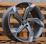 Alu kola Racing Line Y1201, 22x9.5 5x112 ET36, šedivá matná + leštění (zátěžová)