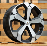 Alu kola Racing Line Y1274, 17x6.5 5x114.3 ET32, Černá matná + leštění