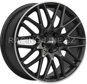 Alu kola CMS C25, 19x8.5 5x114.3 ET40, černá lesklá + leštěný límec (zátěžová)