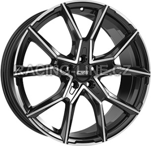 Alu kola CMS C33, 19x8 5x112 ET38, černá lesklá + leštění