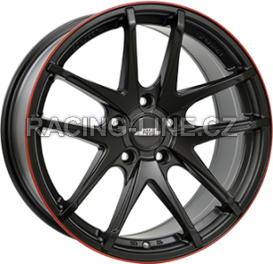 Alu kola INTER ACTION RED HOT, 17x7.5 4x100 ET40, černá matná s červenou linkou