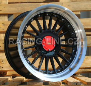 Alu kola Racing Line 7307F, 17x8 5x120 ET20, šedivá + leštěný límec