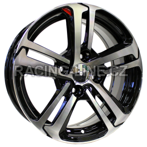 Alu kola Racing Line A5017, 15x6.5 4x108 ET20, černá + leštění