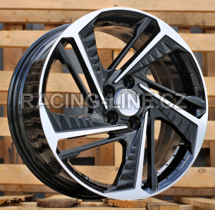 Alu kola Racing Line A5895, 17x7 5x114.3 ET49, černá + leštění