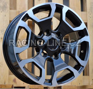 Alu kola Racing Line A6216, 17x7.5 6x139.7 ET25, černá + leštění (zátěžová)