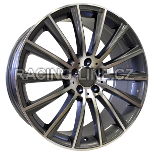 Alu kola Racing Line B1048, 16x7 5x112 ET40, šedivá + leštění