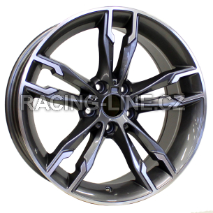 Alu kola Racing Line B1257, 17x8 5x120 ET34, šedivá + leštění