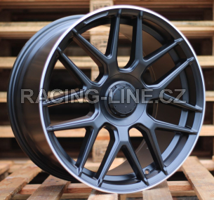 Alu kola Racing Line B1258, 19x8.5 5x112 ET38, černá matná + červený límec