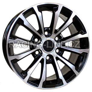 Alu kola Racing Line B1353, 17x7.5 6x139.7 ET25, černá + leštění (zátěžová)