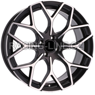 Alu kola Racing Line B1449, 18x7 4x100 ET30, Černá matná + leštění