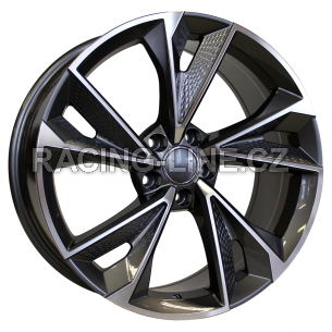 Alu kola Racing Line B1566, 18x8 5x112 ET35, šedivá + leštění