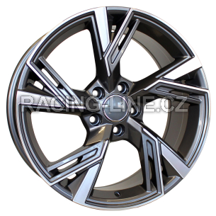 Alu kola Racing Line B1571, 18x8 5x112 ET30, šedivá + leštění