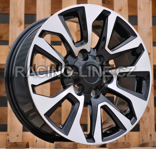 Alu kola Racing Line B1743, 17x7.5 6x139.7 ET25, černá + leštění (zátěžová)