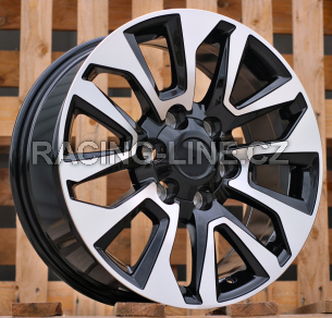 Alu kola Racing Line B1743, 18x7.5 6x139.7 ET25, černá + leštění (zátěžová)