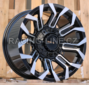 Alu kola Racing Line B1799, 17x9 5x127 ET, černá + leštění (zátěžová)