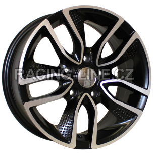 Alu kola Racing Line B5087, 16x6.5 5x112 ET45, Černá matná + leštění