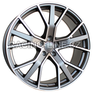 Alu kola Racing Line B5131, 18x8 5x112 ET35, šedivá matná + leštění