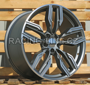 Alu kola Racing Line B5181, 20x8.5 5x112 ET25, šedivá matná + leštění (zátěžová)