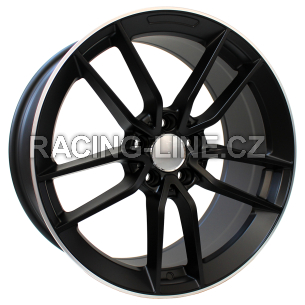 Alu kola Racing Line B5461, 19x9 5x112 ET49, Černá matná + leštěný límec