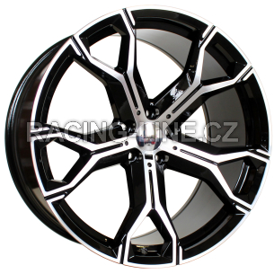 Alu kola Racing Line B5498, 22x11 5x120 ET37, černá + leštění (zátěžová)