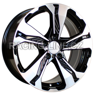 Alu kola Racing Line B5520, 17x7.5 5x114.3 ET45, černá + leštění