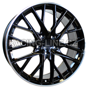 Alu kola Racing Line B5541, 21x9.5 5x130 ET65, Černá + leštěný límec (zátěžová)