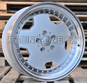 Alu kola Racing Line B5852, 18x8 5x112 ET30, stříbrná + leštěný límec