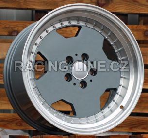 Alu kola Racing Line B5852, 18x8 5x112 ET35, šedivá + leštěný límec