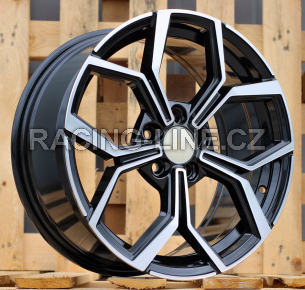 Alu kola Racing Line B5952, 16x6.5 5x100 ET45, černá + leštění