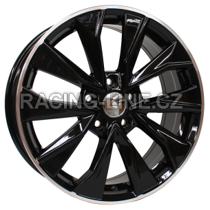 Alu kola Racing Line B5970, 17x7 5x112 ET40, Černá + leštěný límec