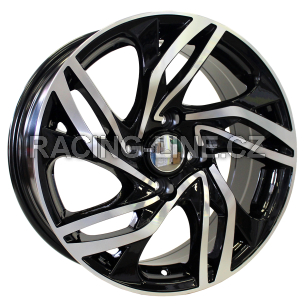 Alu kola Racing Line BK607, 16x7 4x108 ET25, černá + leštění