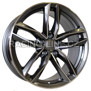 Alu kola Racing Line BK690, 16x7 5x100 ET34, šedivá + leštění