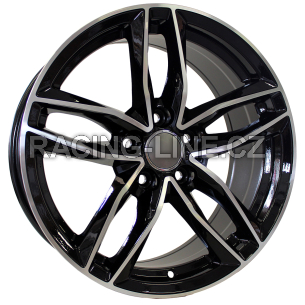 Alu kola Racing Line BK690, 19x8.5 5x112 ET39, černá + leštění