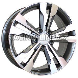 Alu kola Racing Line BK754, 17x7.5 5x112 ET44, šedivá + leštění