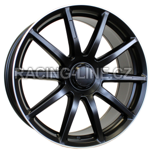 Alu kola Racing Line BK913, 20x8.5 5x112 ET38, Černá matná + leštěný límec