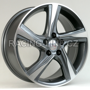 Alu kola Racing Line BY115, 18x7.5 5x108 ET49, šedivá + leštění