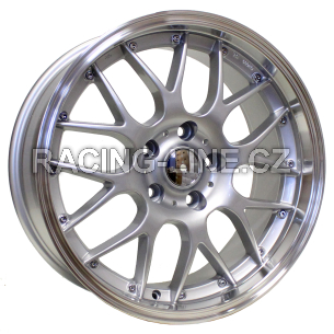 Alu kola Racing Line BY773, 18x9 5x120 ET38, stříbrná + leštěný límec