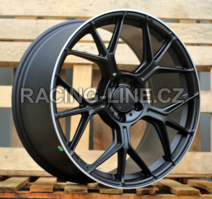 Alu kola Racing Line FBX120, 18x8 5x112 ET35, černá matná + leštěný límec