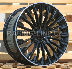 Alu kola Racing Line FBX132, 19x8.5 5x112 ET40, Černá + leštěný límec