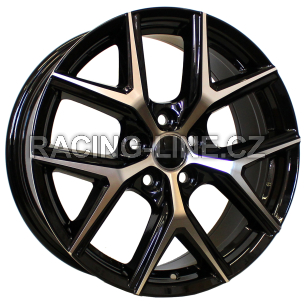 Alu kola Racing Line FE148, 18x7.5 5x114.3 ET45, černá + leštění