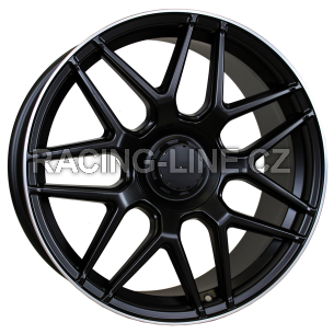 Alu kola Racing Line FE195, 19x8 5x112 ET38, Černá matná + leštěný límec