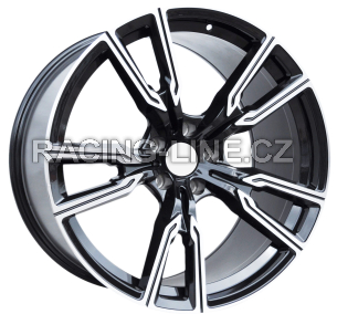 Alu kola Racing Line H5033, 21x10.5 5x112 ET43, černá + leštění (zátěžová)