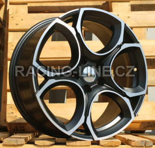 Alu kola Racing Line I5162, 17x7.5 5x112 ET45, Černá matná + leštění